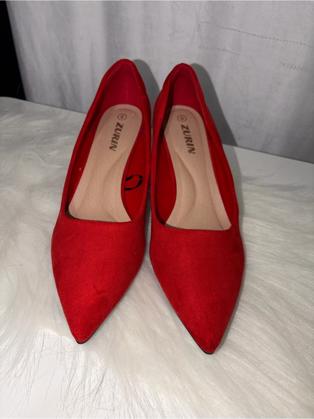 Red Pointed-Toe Women's Flats